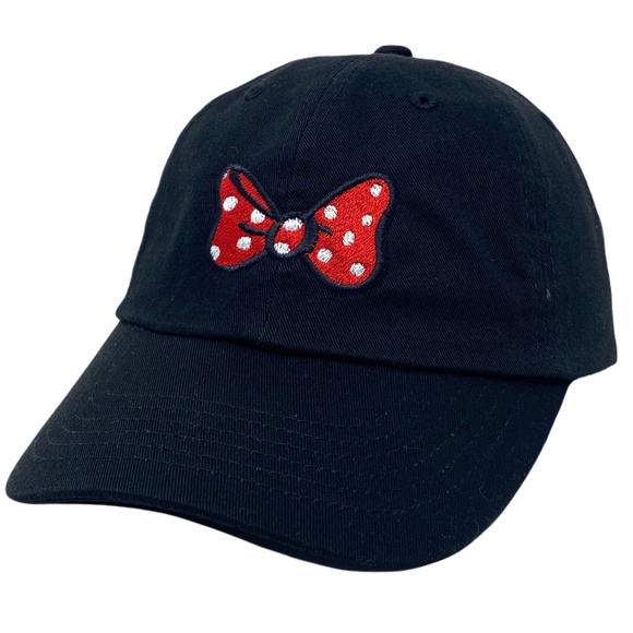 Polka Dot Bow Red and White Strapback Hat Cap - Picture 2 of 6